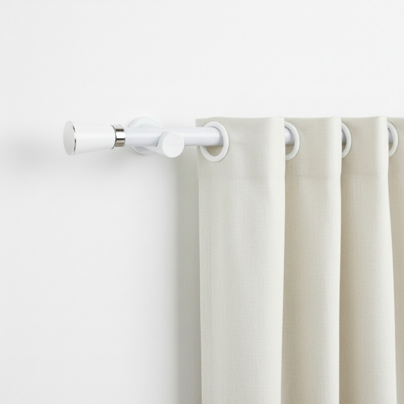 Barrote cortina de metal 2 m + 2 Soportes BLANCO