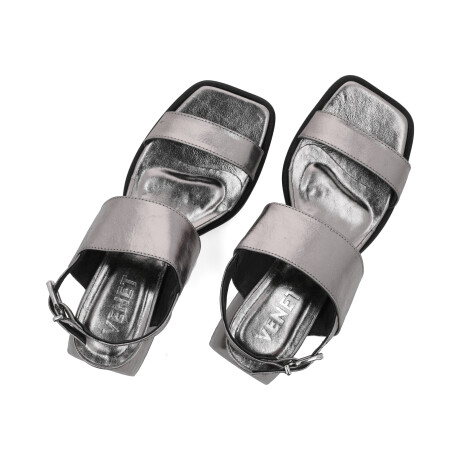 SANDALIAS VENET - CUERO FONDUTTI PLATEADO