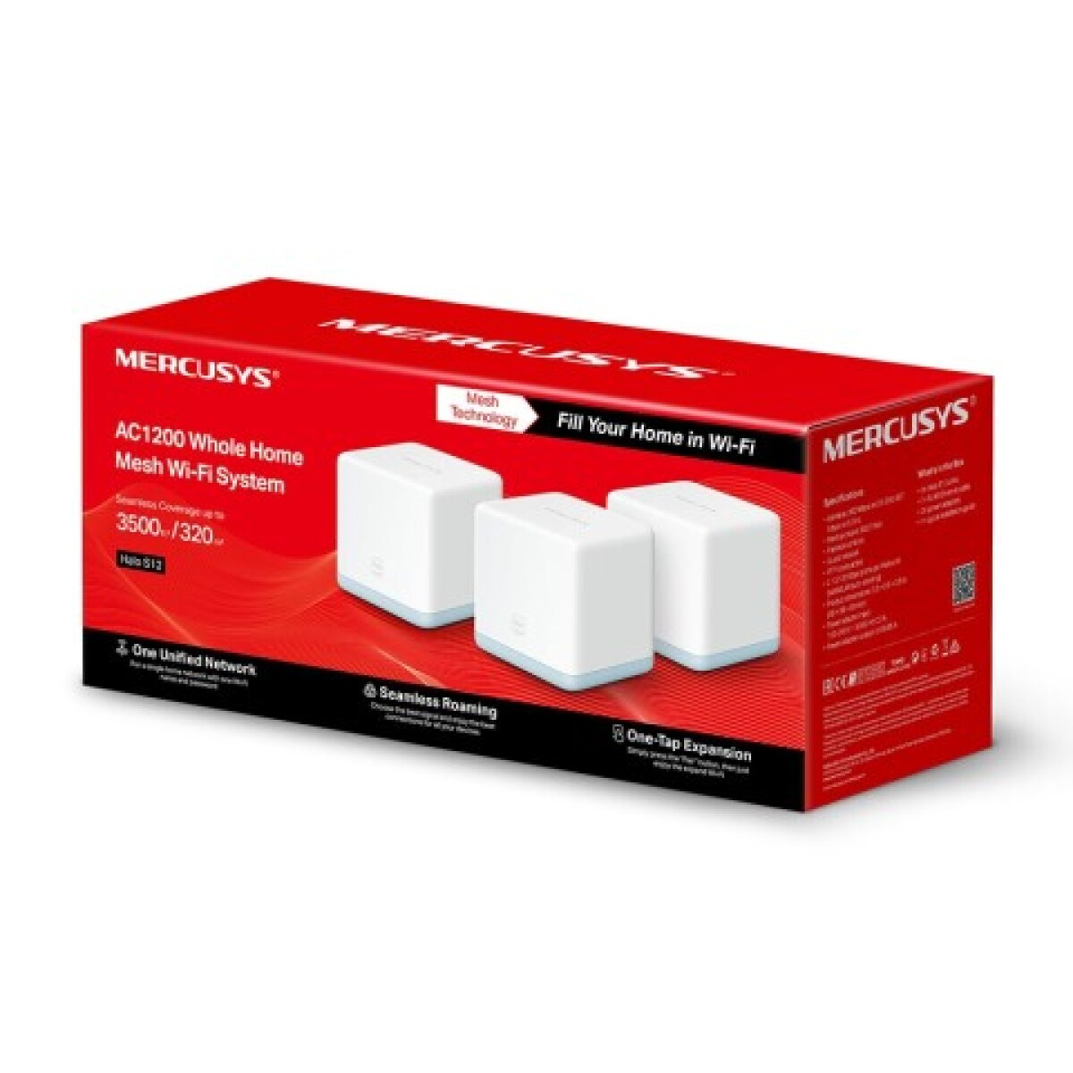 Access Point Mesh Wi-Fi Mercusys Halo S12 AC1200 Pack x3 un - Unica 