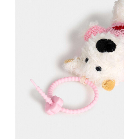 Llavero Y Charm De Perrito Con Sweater Blanco Crema