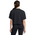 UA W VARSITY MIX HW SS CROP-GRY BLK-001