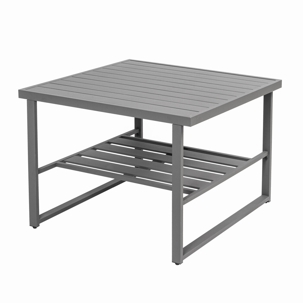 JUEGO DE COMEDOR ALUMINIO GRIS SIRACUSA (1+2+1)