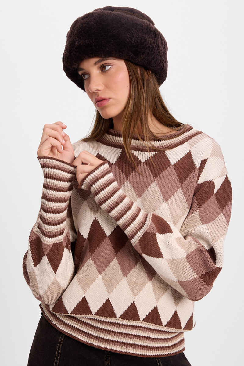 Sweater Escocesa Marron