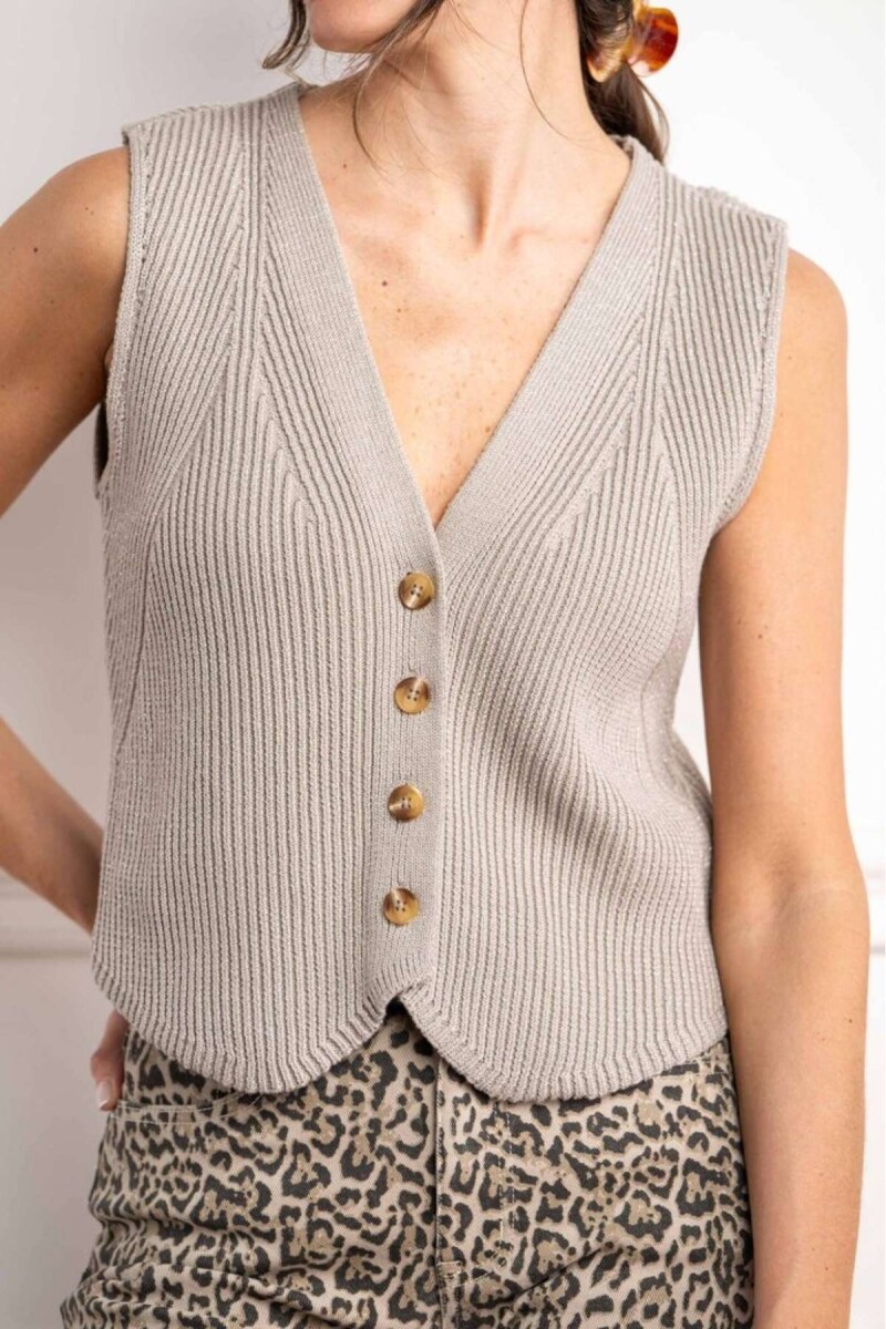 Chaleco Lurex - Plata 