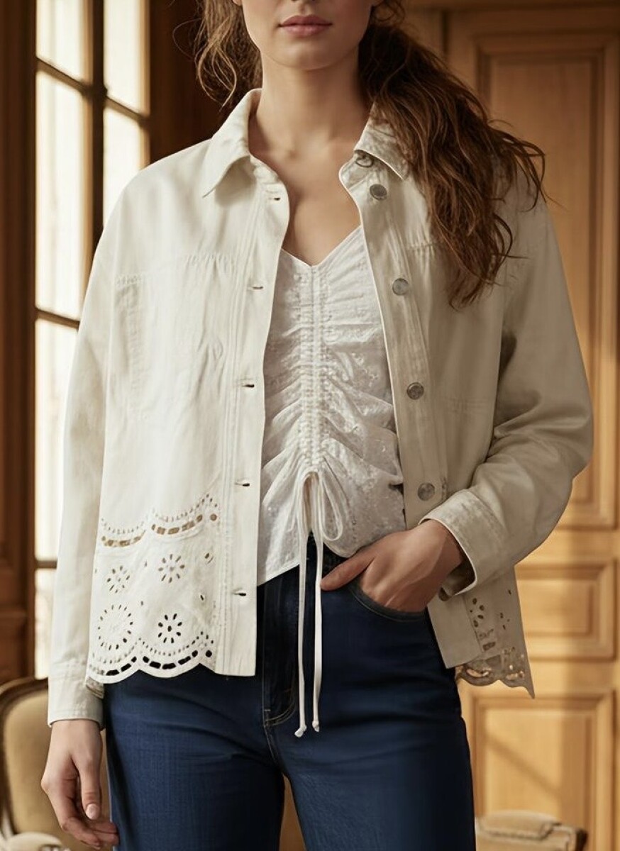 Sobrecamisa Broderie - Nácar 