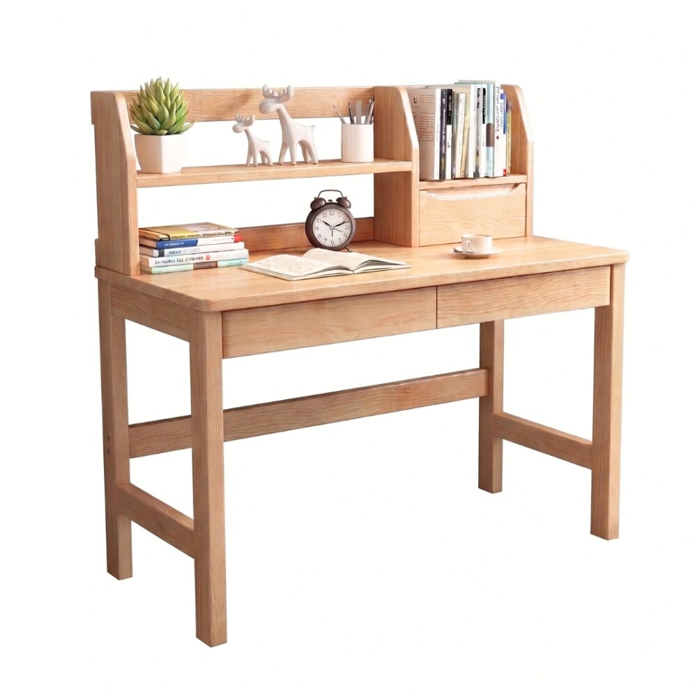 Escritorio con estantes Madera natural Escritorio con estantes Madera natural