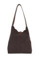 Tote bag de cuero con gamuza Chocolate