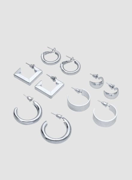 Pack de aros x 5 Plata