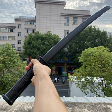 Espada Retractil De Plástico De 75 Cm De Largo Negra