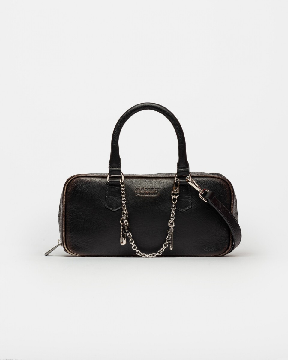 Cartera de Mano The Charmy Gang En Cuero Brush Off - Negro 