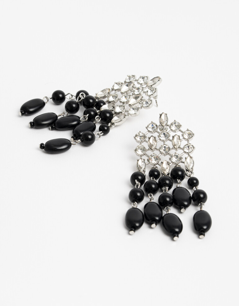 Aros Colgantes Largos Resina Aros Colgantes Largos Black Resin - Negro