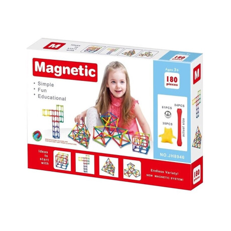 Juego modular magnético, 180 elementos Juego modular magnético, 180 elementos