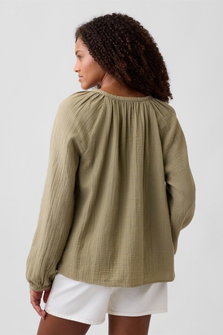 Camisa Muselina Mujer Light Avocado