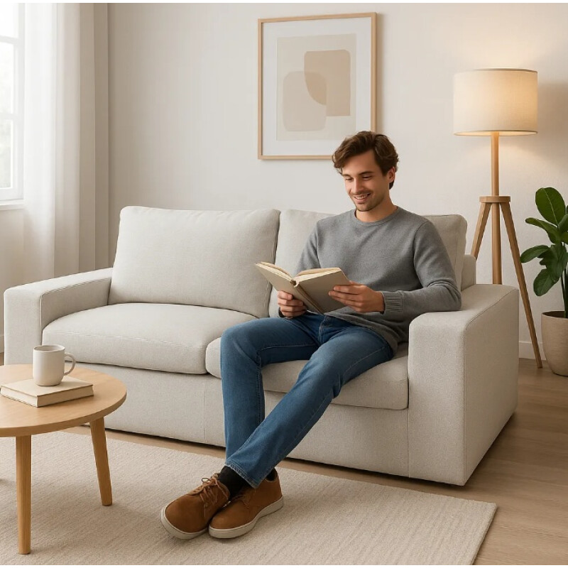 Sillón Sofá Living 2 Cuerpos Litus Compactado En Caja Blanco