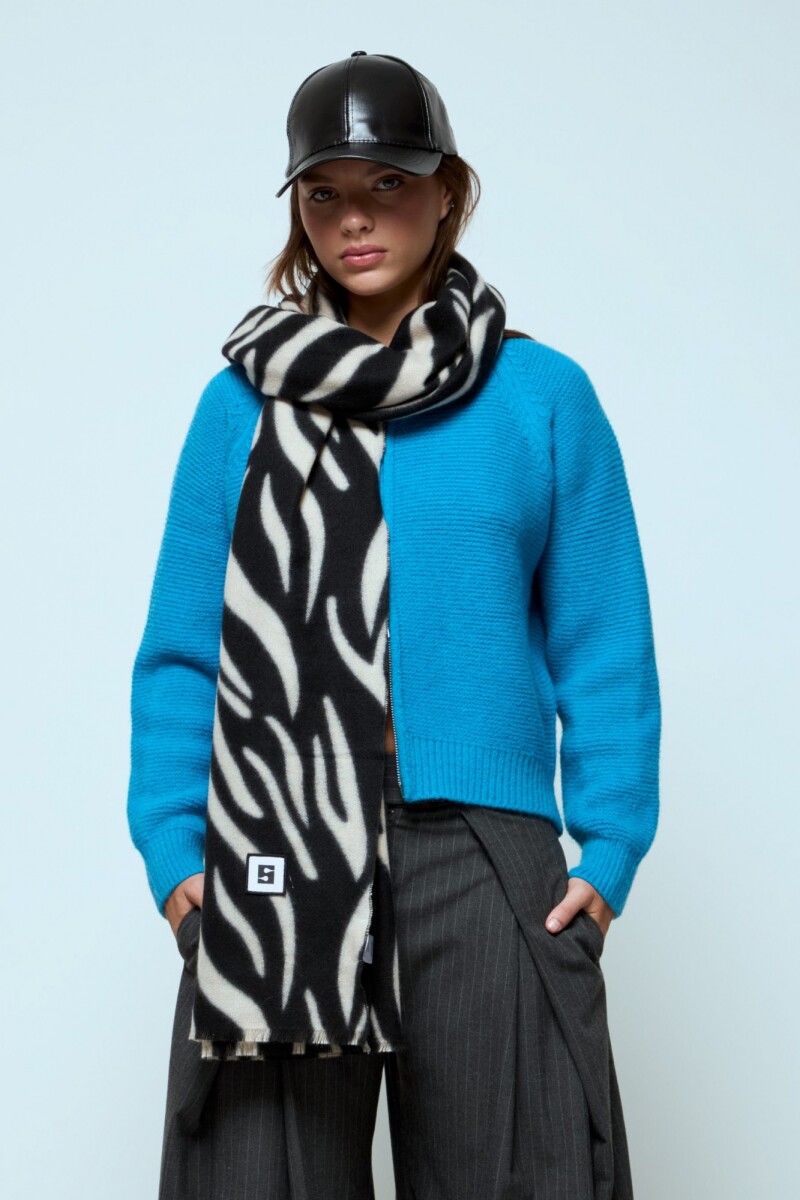 Bufanda cebra negro