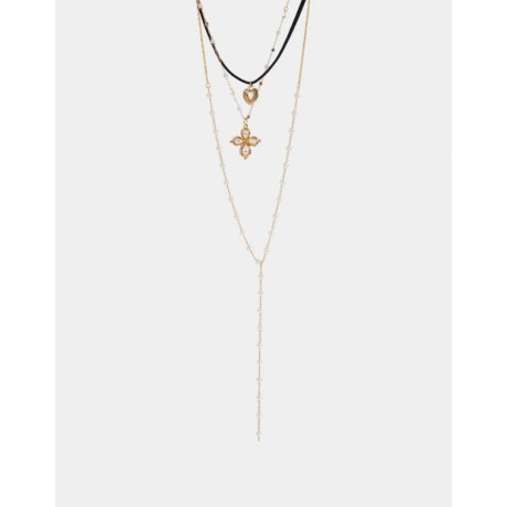 Collar Largo Con Cruz Dorado
