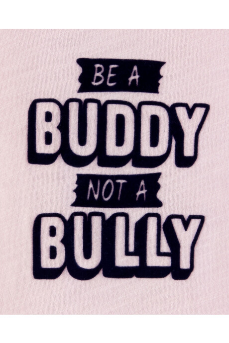 Body Manga Corta de Algodón "Be a Buddy Not a Bully" Sin color