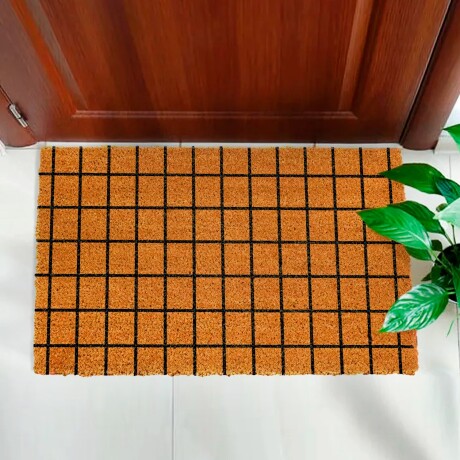 Alfombra Puerta Entrada Felpudo Coco Goma 40X60 Cuadriculado