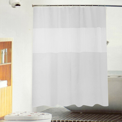 CORTINA DE BAÑO 180X200CM DISEÑO PIEDRAS BLANC CORTINA DE BAÑO 180X200CM DISEÑO PIEDRAS BLANC