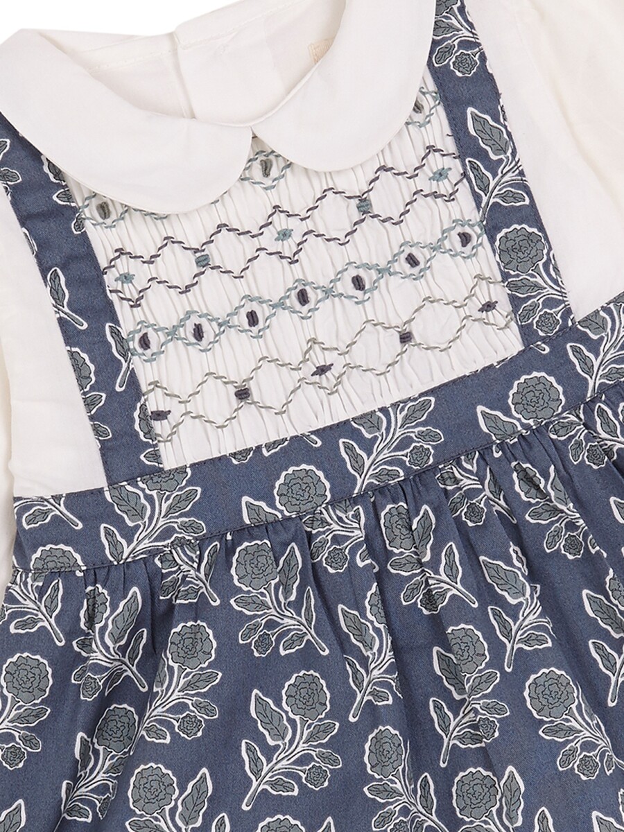 Vestido Efecto Pichi Azul Pato