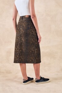 Falda Midi Animal Print Multi