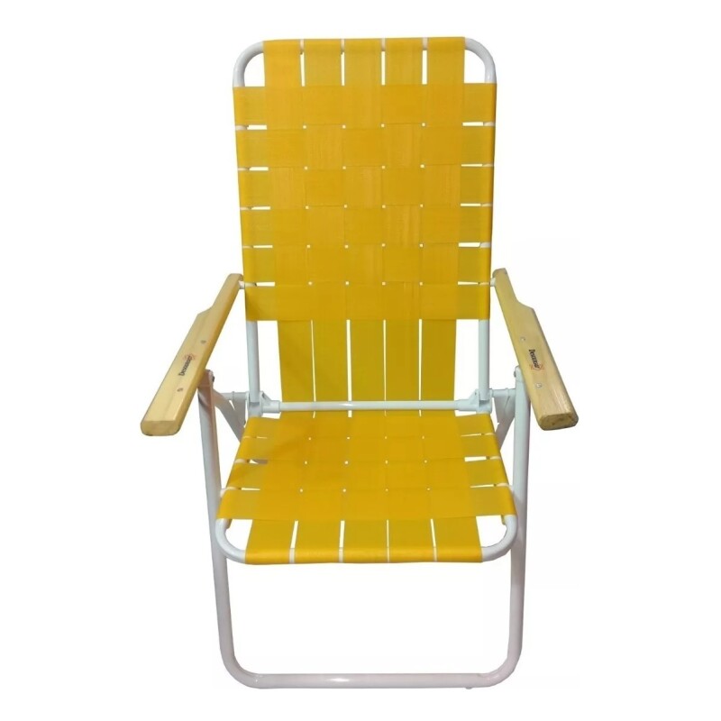 Reposera Plegable 5 Posiciones Descansar Color Amarillo Reposera Plegable 5 Posiciones Descansar Color Amarillo