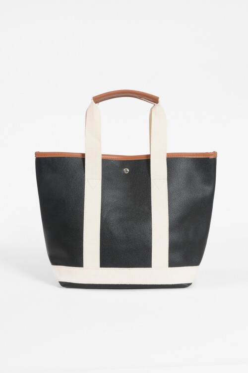 Totebag con asa corta NEGRO