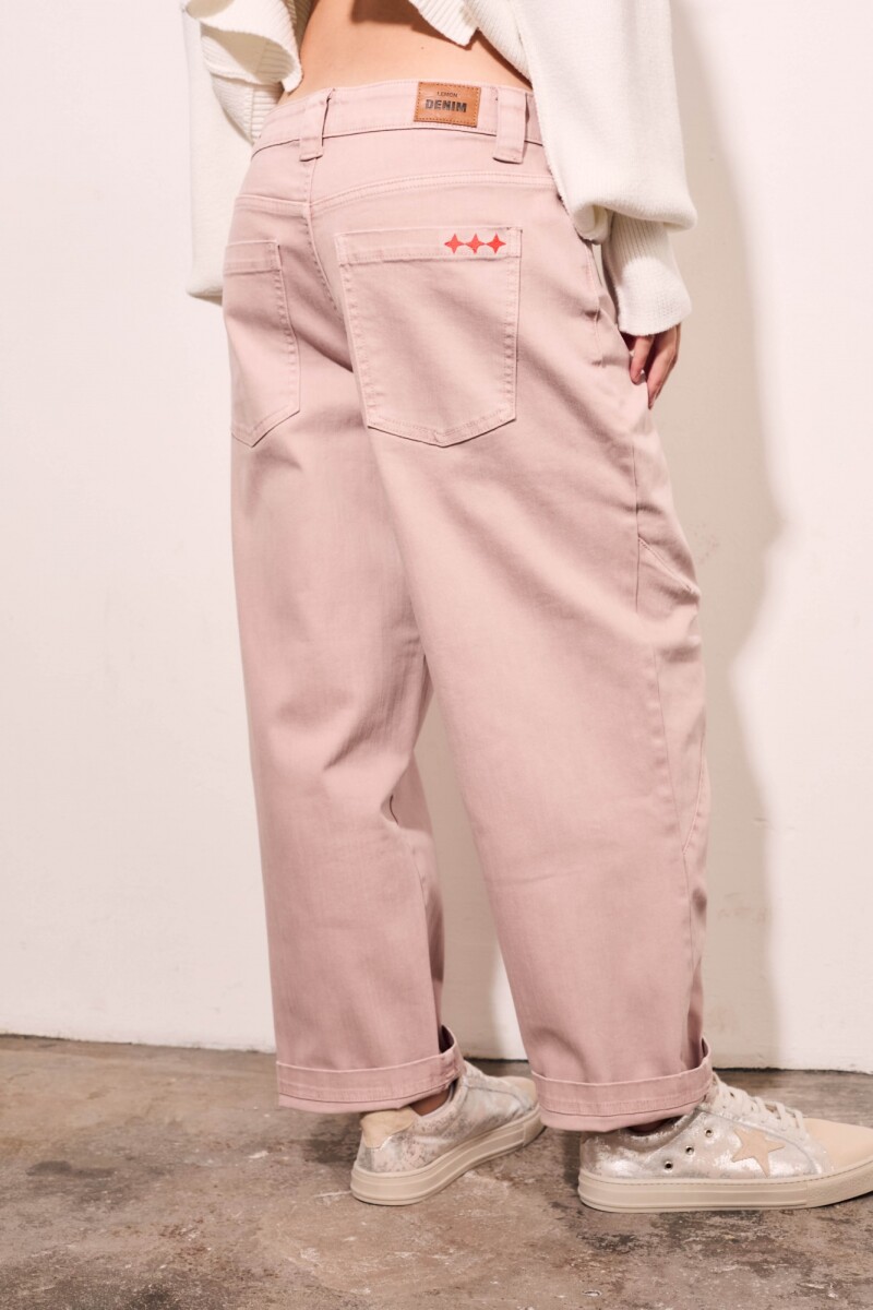 Jean Baggy Barrel Rosa