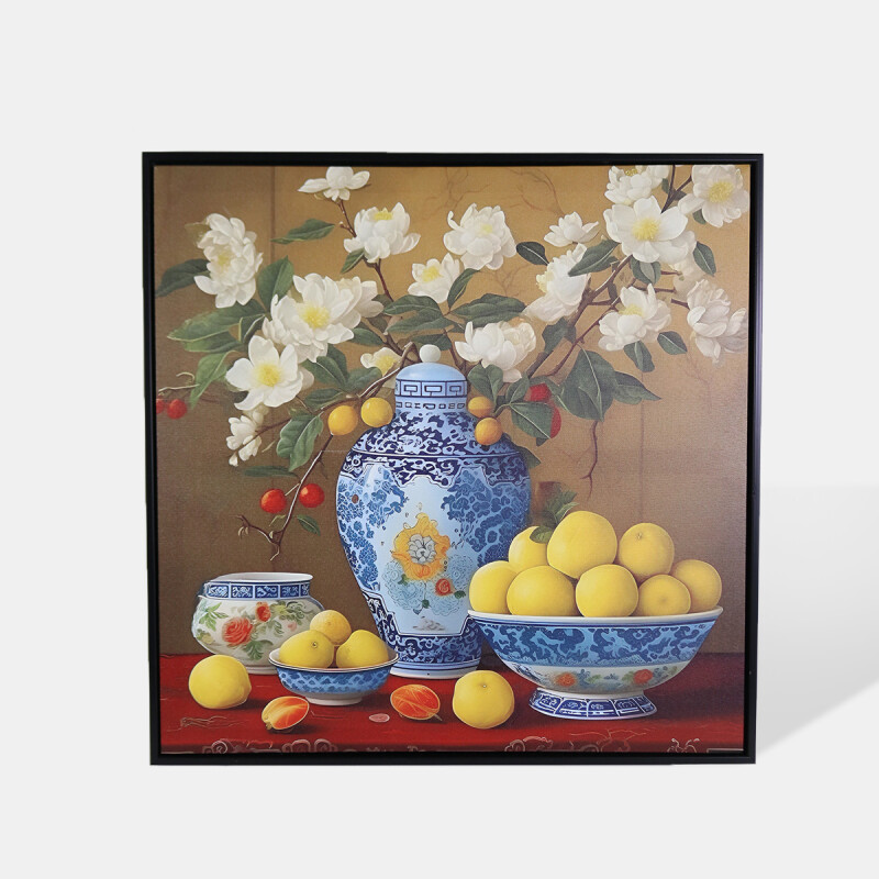 CUADRO DEC LIMONES/FLORERO 60X60CM Unica