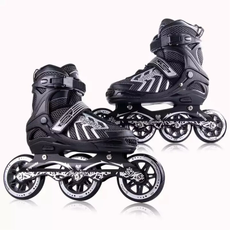 Roller Patines 3 Ruedas Lineal Suxfly Regulable Negro Talle L (39 Al 42)