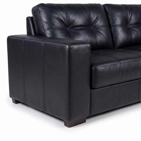 Sofá Fargo - Cuero Básico - 3 cuerpos 450 (Negro)