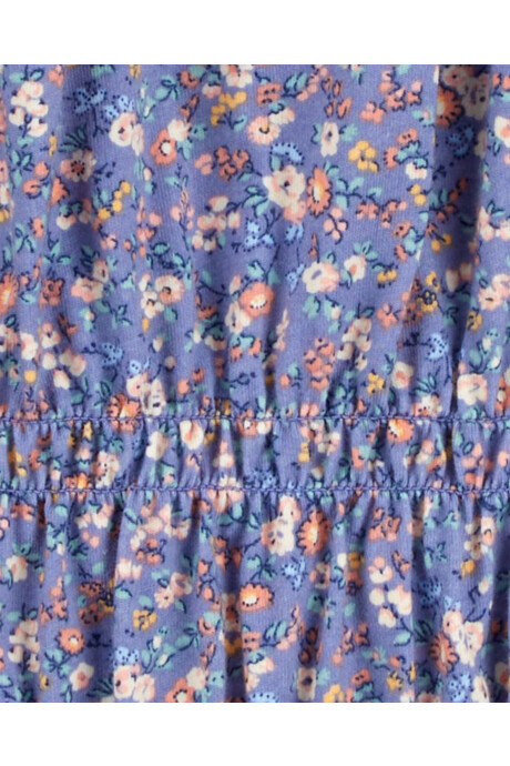 Blusa de algodón, con fruncido en la cintura, diseño floral Blusa de algodón, con fruncido en la cintura, diseño floral