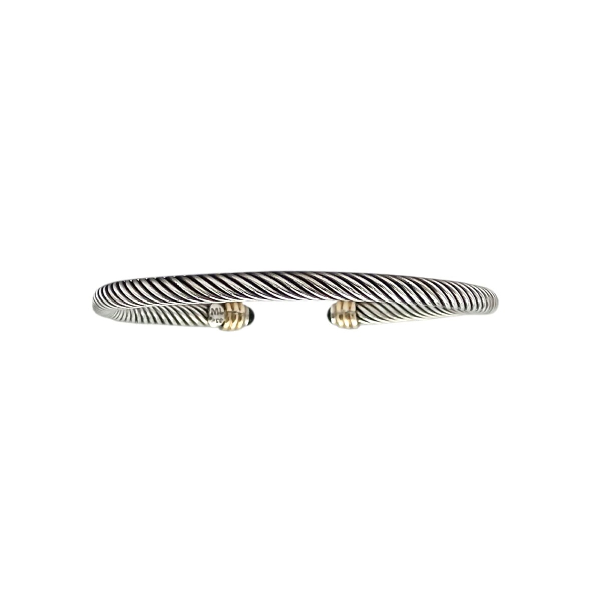 Brazalete Torneado-Plata y Oro-Con resina- BR5003 - sinpiedra 