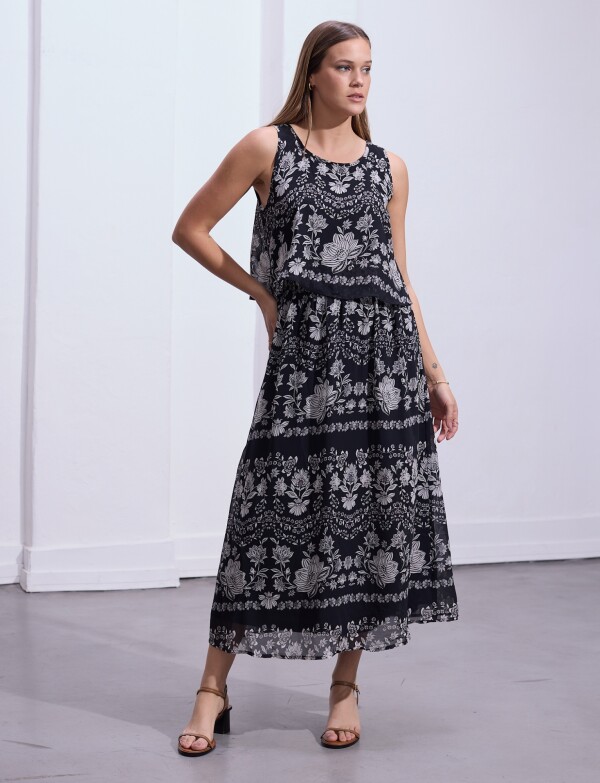 Vestido Maxi NEGRO/GRIS