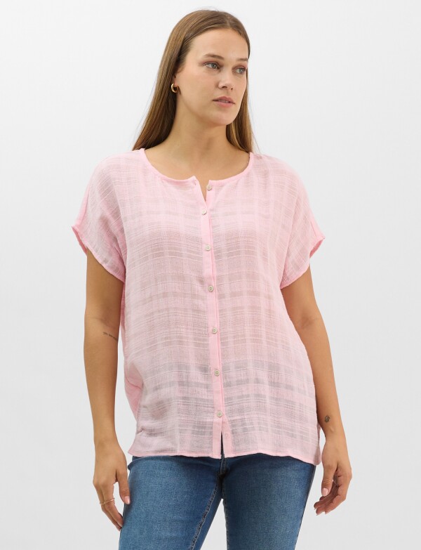 Blusa Fluida De Algodón Texturizado ROSA