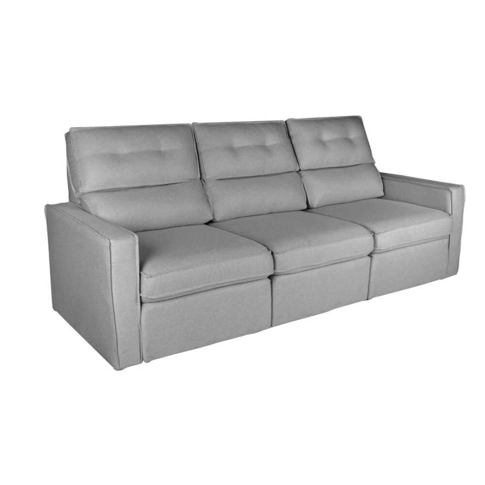 SOFA RETRACTIL 3 CUERPOS TELA GRIS AMBAR
