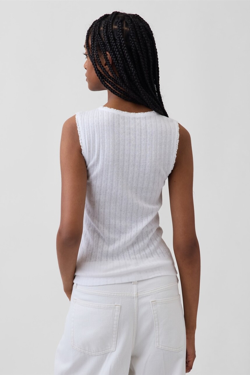 Musculosa Pointelle Mujer Fresh White