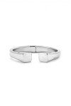PULSERA RÍGIDA BAÑDA EN PLATA DE LEY ACABADO LISO Y FORMA CUADRADA Pulsera