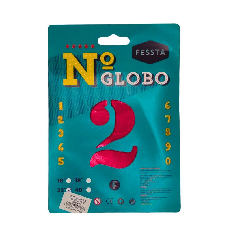 Globo Número Fessta 32" Rojo DOS