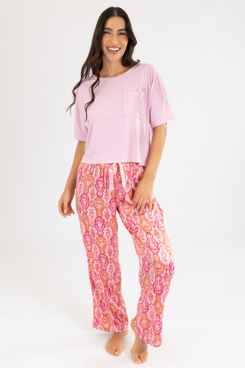 Pink paisley pant Rosado