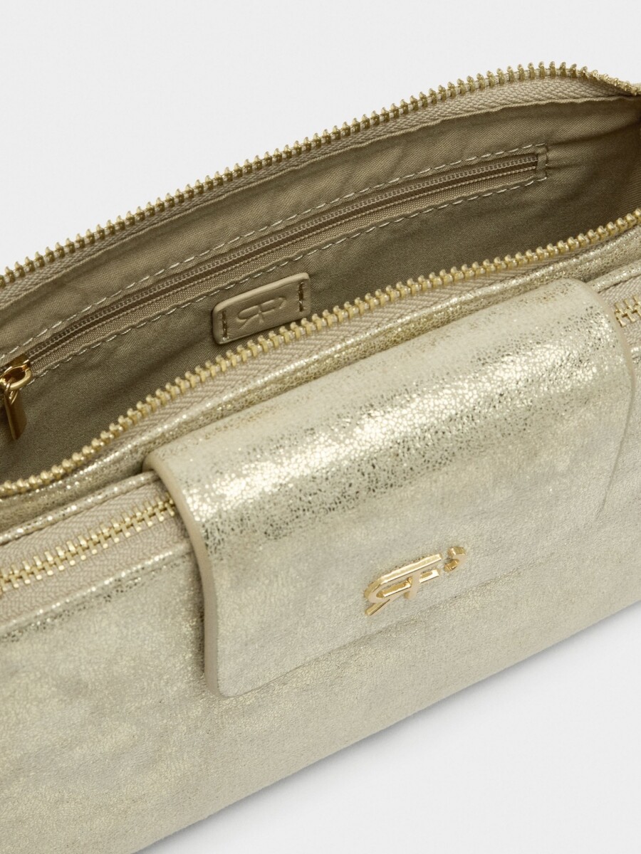 Bolso Bandolera De Metalizado dorado