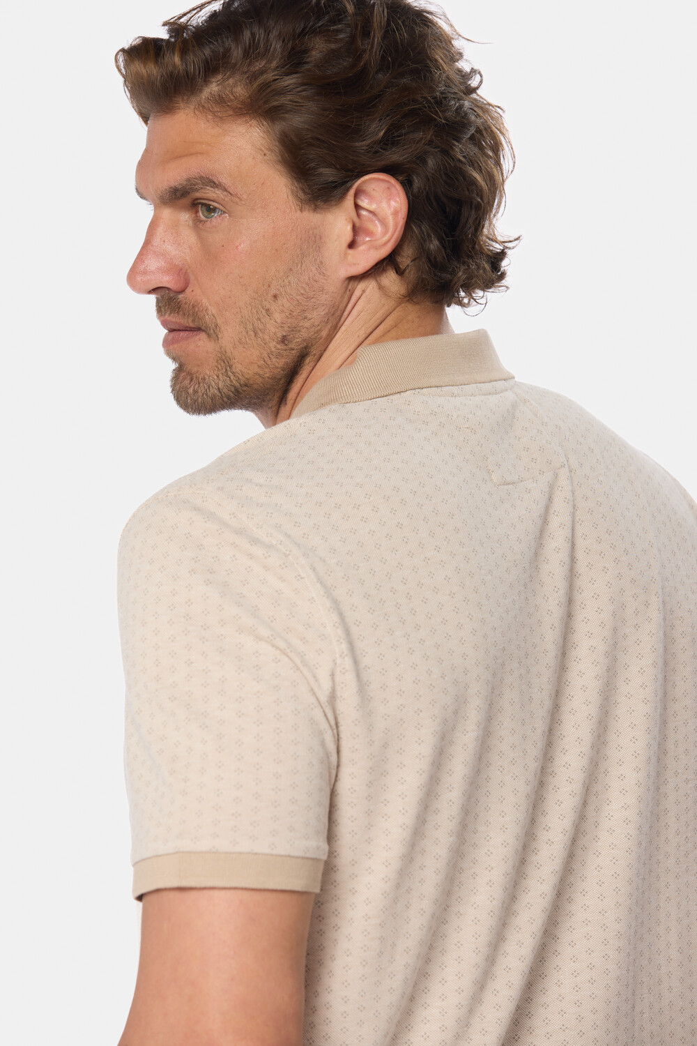 REMERA POLO ESTAMPADA Beige