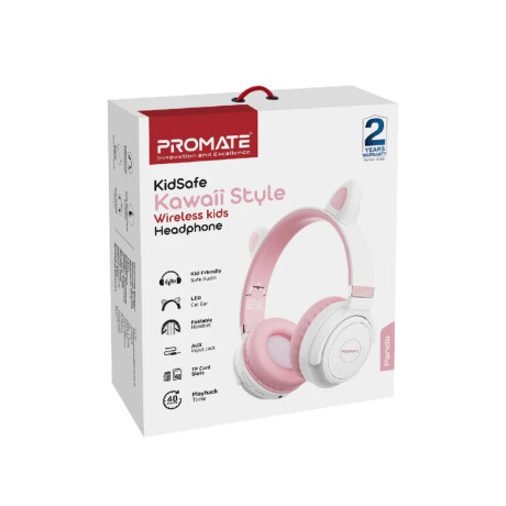 PROMATE PANDA.BGM HEADPHONES P/NIÑOS INAL+BT BLANCO/ROSADO 5970