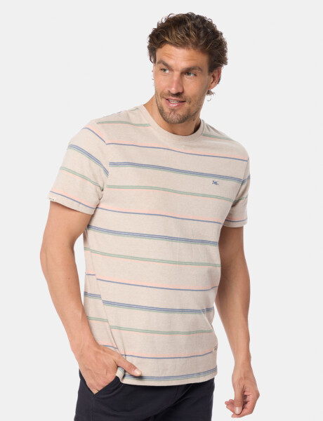 REMERA RAYADA Beige