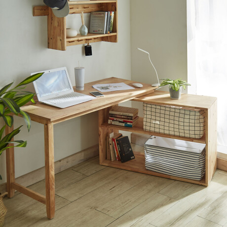 ESCRITORIO MADERA NATURAL-BEIGE OXFORD