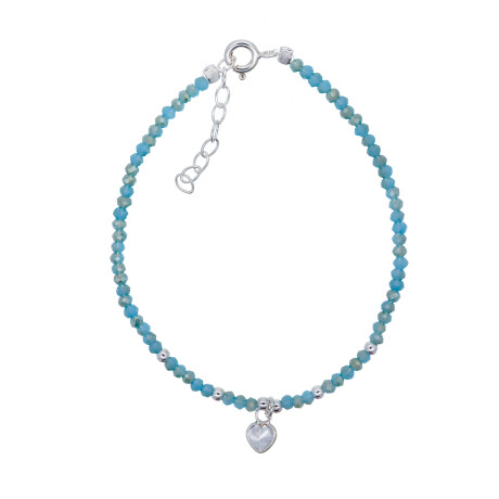 Pulsera de plata 925 y cuentas de acrílico Pulsera de plata 925 y cuentas de acrílico