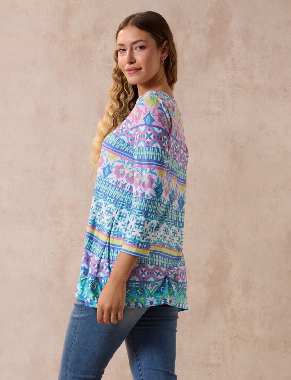 Blusa Print Flecos MULTI/ROSA