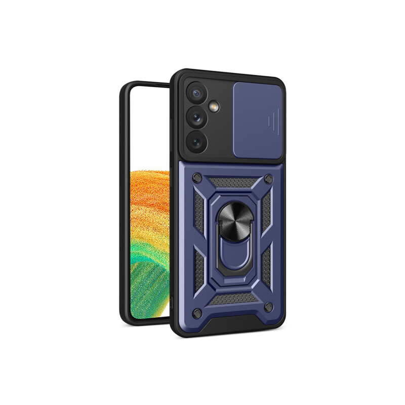 Protector rígido Samsung Galaxy A34 con anillo color azul Protector Rígido Samsung Galaxy A34 Con Anillo Color Azul