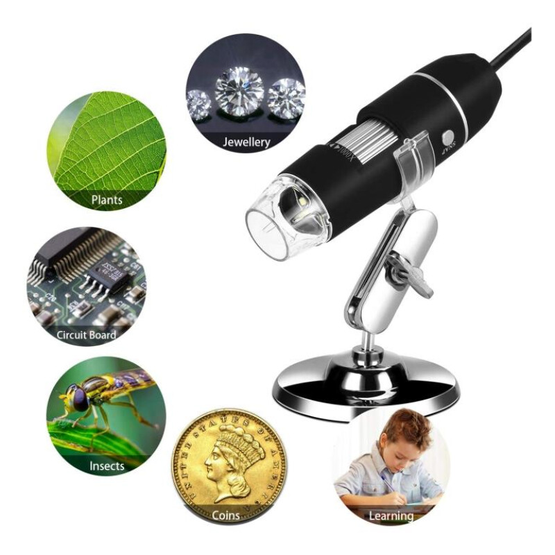 Microscopio Digital Usb Aumenta 1000 Veces Con 8 Luces Led Microscopio Digital Usb Aumenta 1000 Veces Con 8 Luces Led