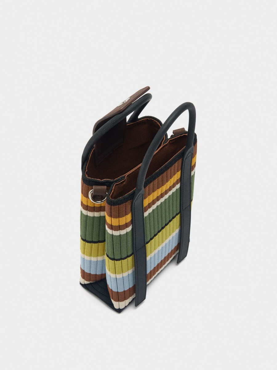 Bolsa Para Móvil De Punto Con Rayas multicolor